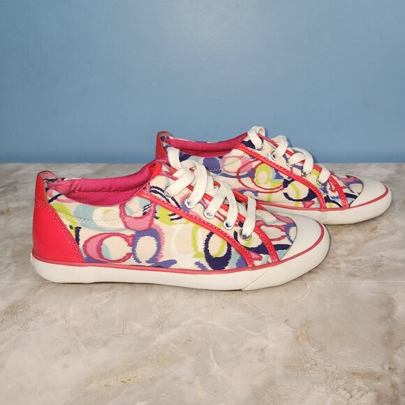 Coach Barrett Poppy Ikat low-top sneakers Sz 7.5 - Picture 2 of 7